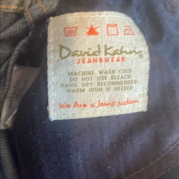 David kahn Denim Flare Jeans Sz 27 Wide Leg Flare Dark Wash Mid Rise - Picture 10 of 11